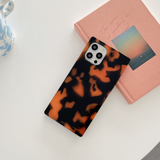Funda para Celular Leopardo Ámbar con Borde Recto y Acabado Mate Brillante