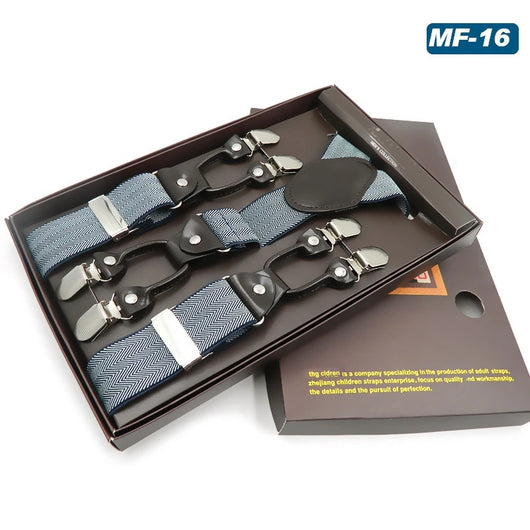 Tirantes Elásticos Multicolor con 6 Clips para Hombre - Image 48