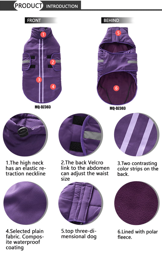 Chaqueta Impermeable y Resistente al Viento con Velcro para Perros Medianos y Grandes - Image 17