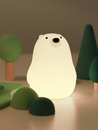 Luz Nocturna Suave Osito Blanco - Lámpara LED Silicona para Dormir - Image 8