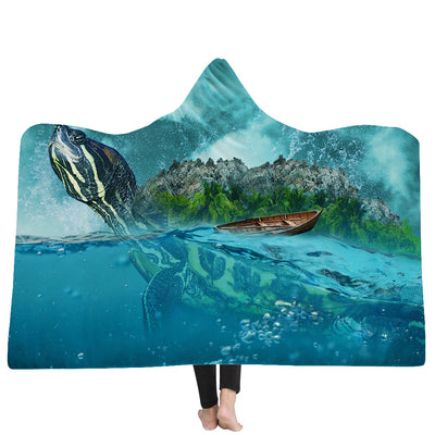 Poncho Manta con Capucha Serie Tortugas del Océano - Image 13