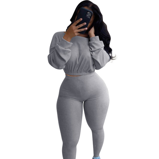 Conjunto Athleisure Acanalado para Mujer - Estilo Otoño - Image 10