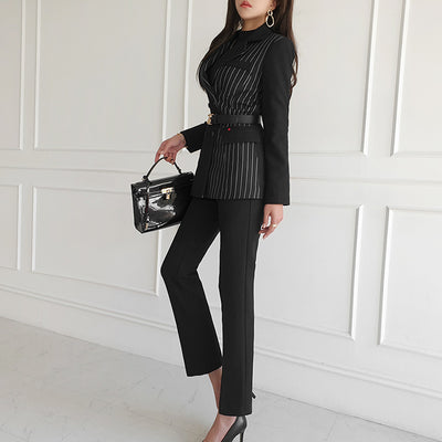 Conjunto Ejecutivo: Blazer Rayado Slim y Pantalón a Juego - Image 10