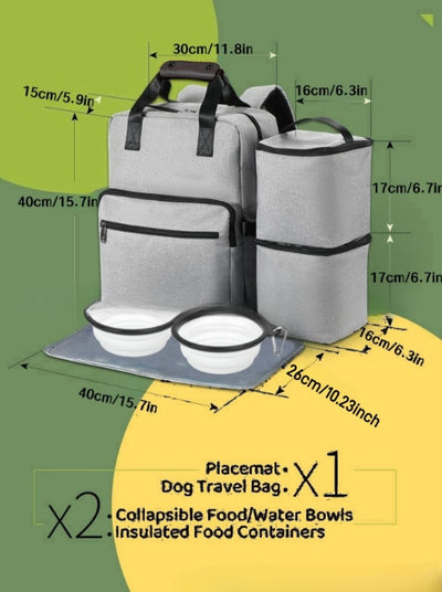 Set de Vajilla Portátil para Mascotas - Bolsa Grande de Viaje - Image 5