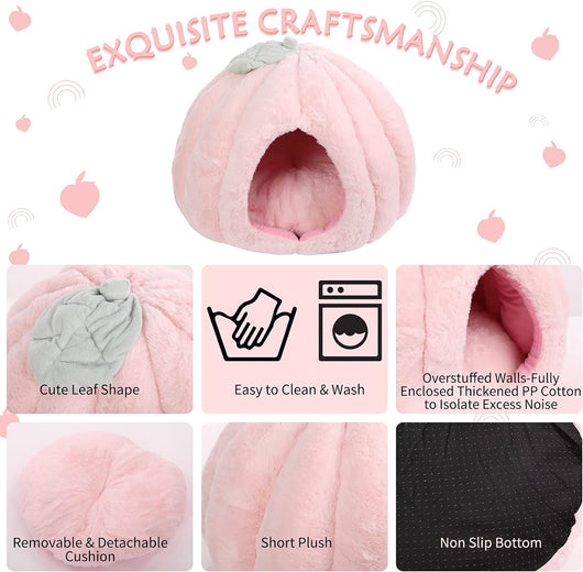 Casa Cueva para Gatos Rosa con Cojín Removible - Cama Refugio Suave - Image 7