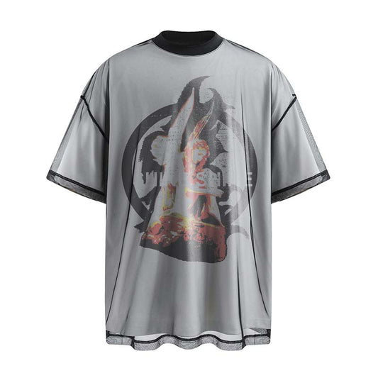 Playera Hombre Ángel Americano Doble Capa Manga Corta Diseño Exclusivo - Image 2