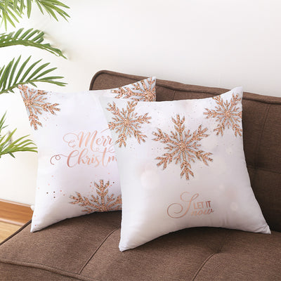 Funda de Cojín Terciopelo Melocotón con Diseño de Copos de Nieve - Image 9