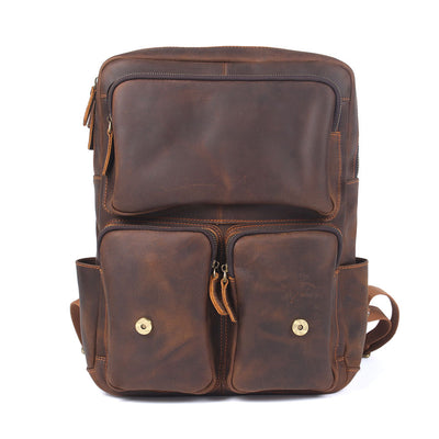 Mochila Retro de Cuero para Hombre - Bolsa Escolar de Gran Capacidad - Image 5