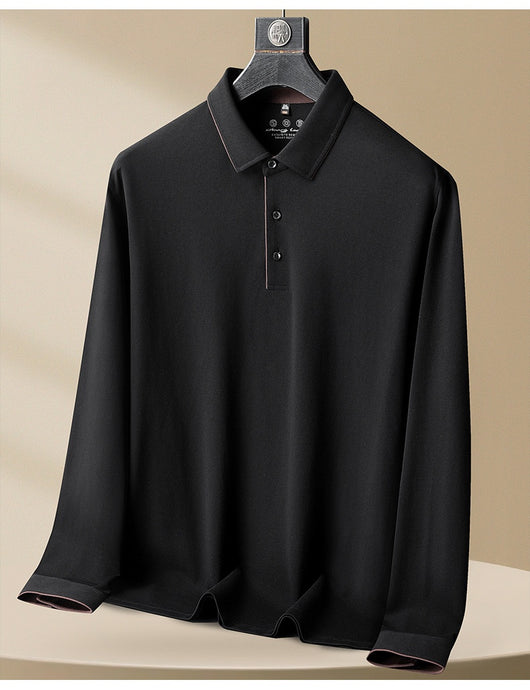 Polo Casual de Algodón Manga Larga Talla Grande para Hombre - Image 20