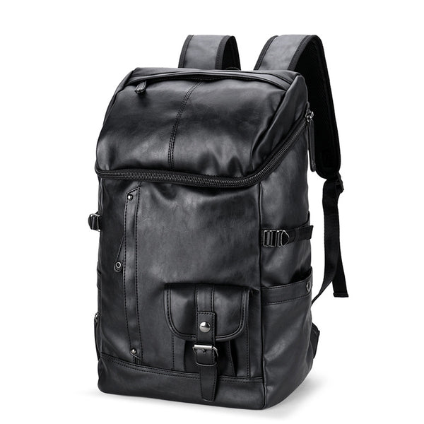 Mochila de Cuero Casual Minimalista de Color Sólido