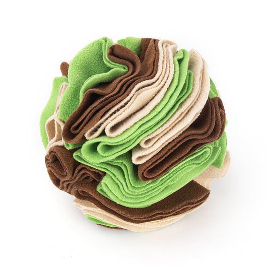 Pet sniffing pad in a ball shape, made of soft polar fleece in shades of pink, purple, and white, for dogs. - Image 20