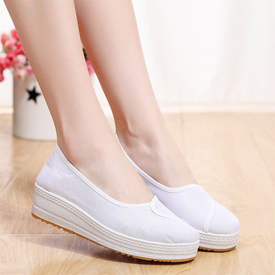 Zapatos Blancos de Enfermería para Mujer con Suela Gruesa y Acolchonada - Image 2