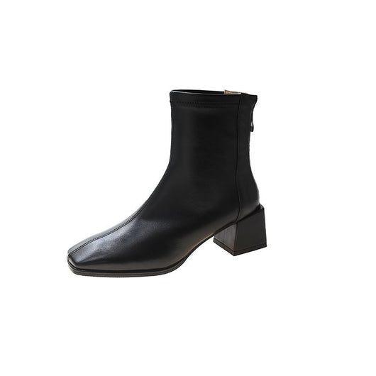 Botas Martin de Invierno con Forro Cálido - Estilo Coreano Cuadrado - Image 11