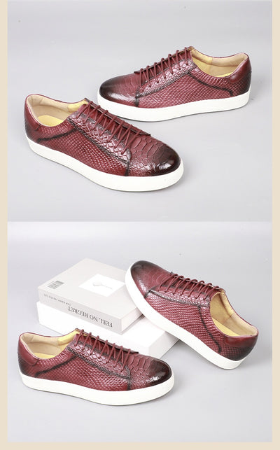 Zapatos Casuales de Cuero con Cordones y Textura Grabada para Hombre - Image 11