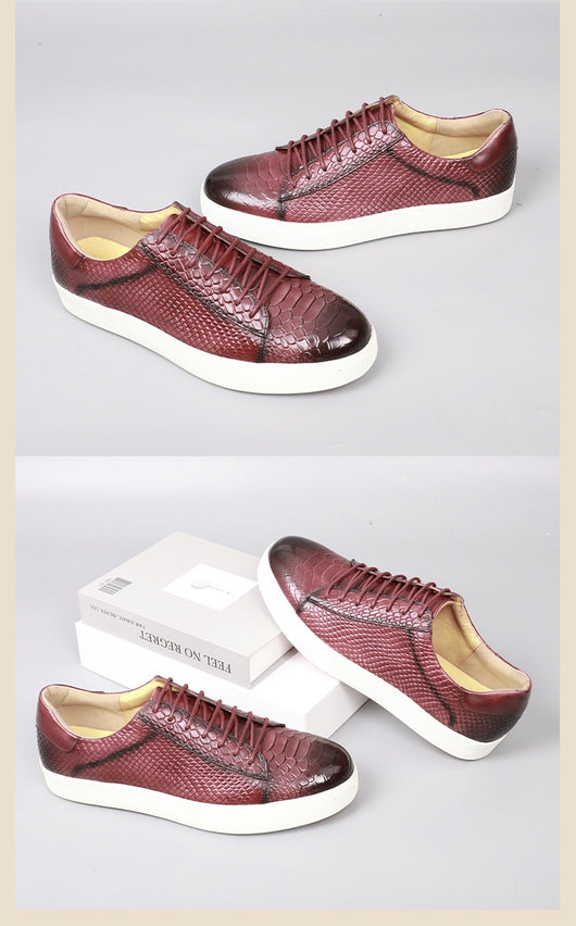 Zapatos Casuales de Cuero con Cordones y Textura Grabada para Hombre - Image 11