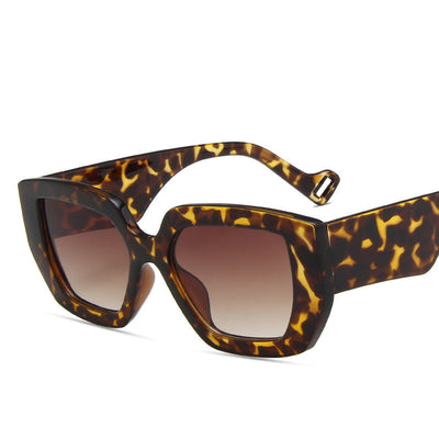 Gafas de Sol Retro Polígono con Contraste de Personalidad - Image 3