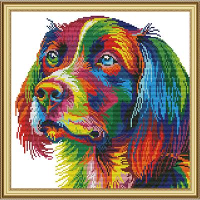 Punto de Cruz Perro Arcoíris - Diseño Colorido de Mascota Doméstica - Image 10