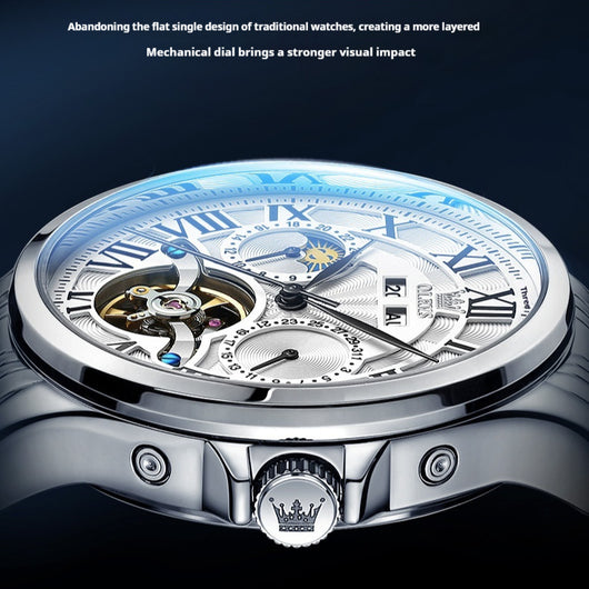 Reloj Automático Calendario Doble Elegancia Empresarial para Hombre - Image 9