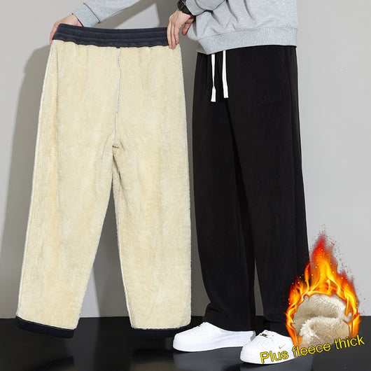 Pantalones Casuales de Cachemira para Hombre - Corte Recto y Pierna Ancha - Image 3