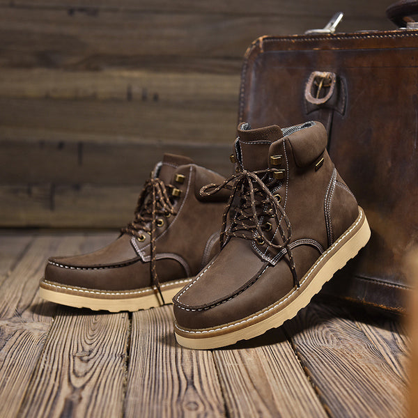 Botas de Trabajo Cuero Genuino Estilo Casual Británico Hombre