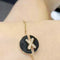 New Cross Round Bracelet Women X Shape Circle Pendant Dorado Negro agate