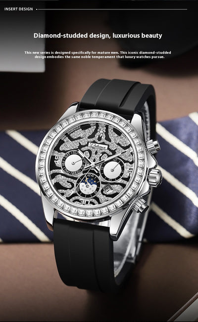 Reloj Mecánico Automático Hombre con Calendario Sol Luna Estrella Resistente al Agua - Image 18