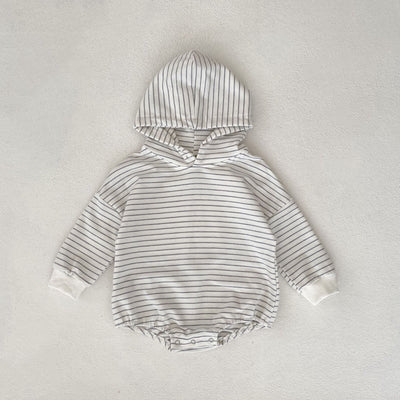 Mameluco Infantil con Capucha y Rayas Elegantes - Image 3