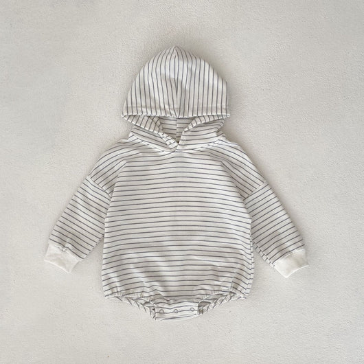 Mameluco Infantil con Capucha y Rayas Elegantes - Image 3