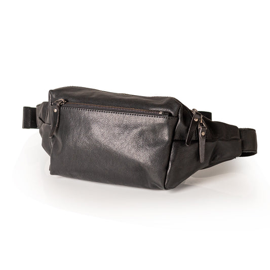 Bolsa Pectoral de Cuero Negro para Hombre - Image 2