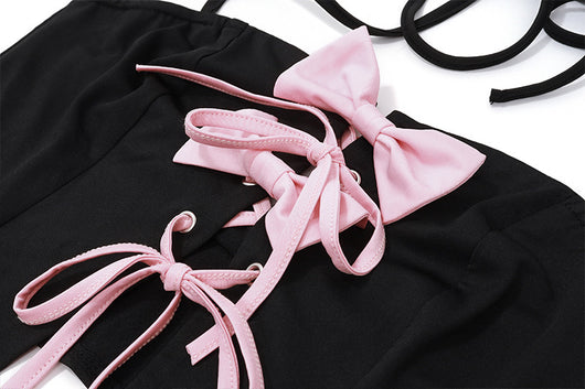 Conjunto Sexy de Falda y Top Halter con Detalle de Moño y Tiras Cruzadas - Image 16