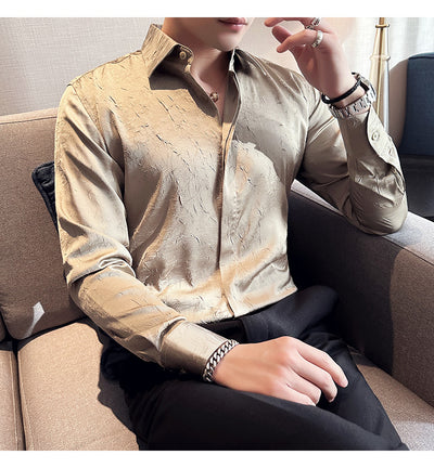 Camisa Larga Hombre Ice Silk Textura Premium - Transpirable y Fresca - Image 9