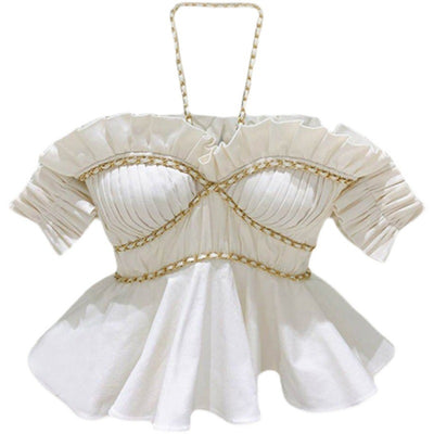 Top Espalda Descubierta con Cuello Halter y Detalles de Madera - Image 4