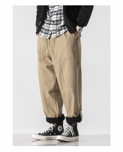 Pantalones Casuales Holgados con Detalles de Patchwork para Hombre - Image 17
