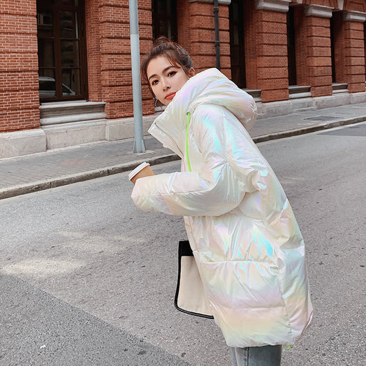 Abrigo de Algodón Desechable Multicolor Estilo Coreano para Mujer - Image 2