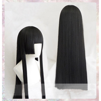 Peluca Larga Lisa Negra Yan Moai Xiaoai para Cosplay - Image 2
