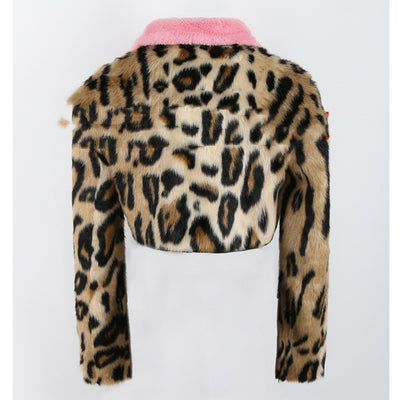 Abrigo de Piel Sintética Estampado Leopardo para Mujer - Otoño e Invierno - Image 10