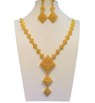 Conjunto de Joyería Árabe Dorada para Novia - Collar, Pulsera, Aretes y Anillo - Image 8