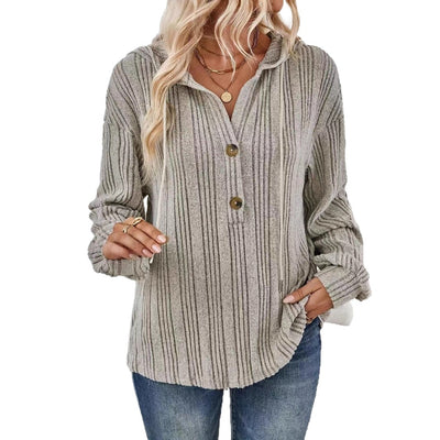 Sudadera con Capucha de Manga Larga en Color Liso para Mujer - Image 5