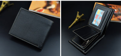 Billetera de Cuero Suave para Hombre con Patrón Lichi y Múltiples Compartimentos - Image 5