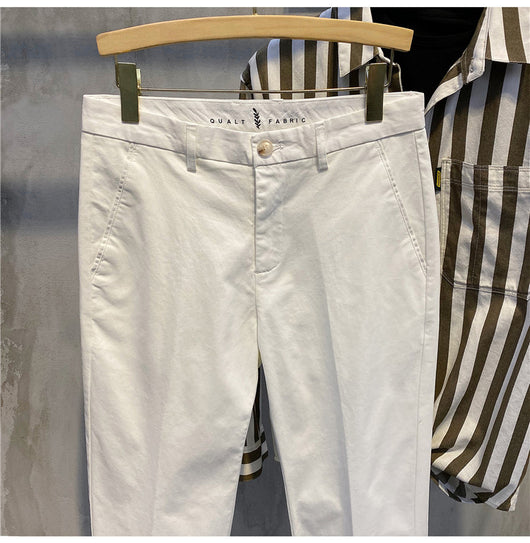 Pantalones Retro Estilo Coreano Ajustados de Algodón Versátil - Image 12