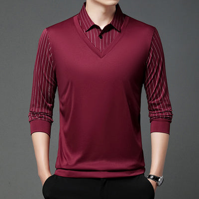 Suéter Tipo Camisa Falsa Dos Piezas para Hombre - Manga Larga Otoño - Image 9