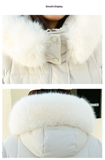 Abrigo Acolchado de Plumas con Cuello de Piel Sintética - Estilo Coreano Suelto - Image 20