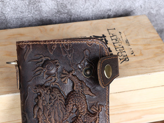 Cartera de Cuero Vintage Crazy Horse para Hombre con Grabado - Image 20
