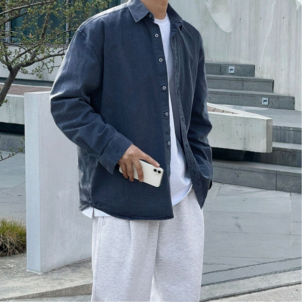 Chaqueta Camisa Denim Suelta Estilo Coreano