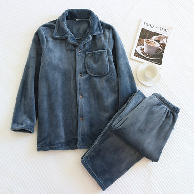 Conjunto de Pijama Polar Coral para Hombre - Comodidad Hogar