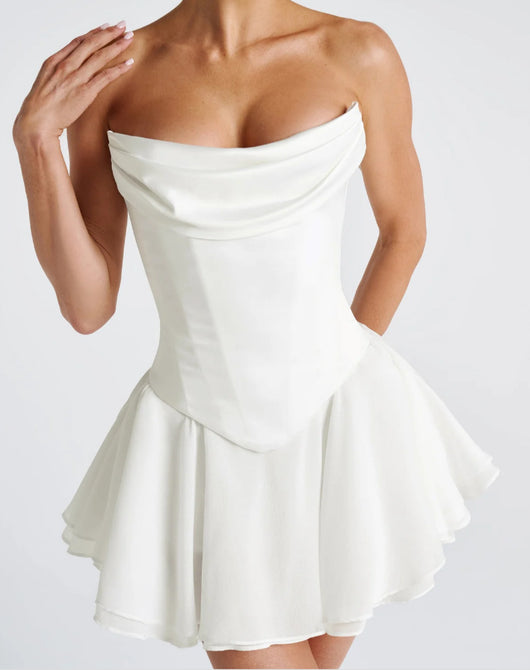 Vestido Tubo Francés de Color Sólido con Mangas - Image 7