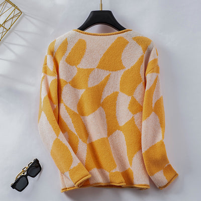 Suéter de Cuello Redondo con Contraste de Colores para Mujer - Image 15