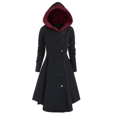 Abrigo Trinchera Navideño Bombshell Largo con Capucha para Mujer - Image 6