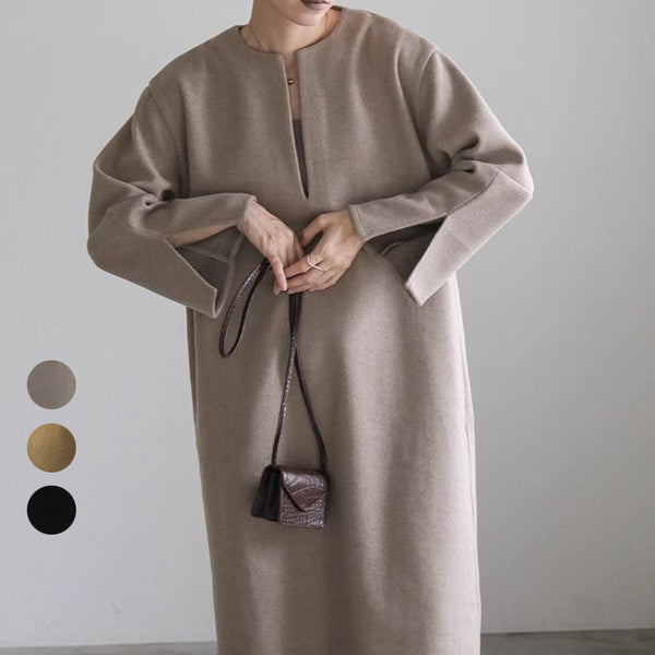Abrigo Holgado de Lana para Mujer Otoño e Invierno