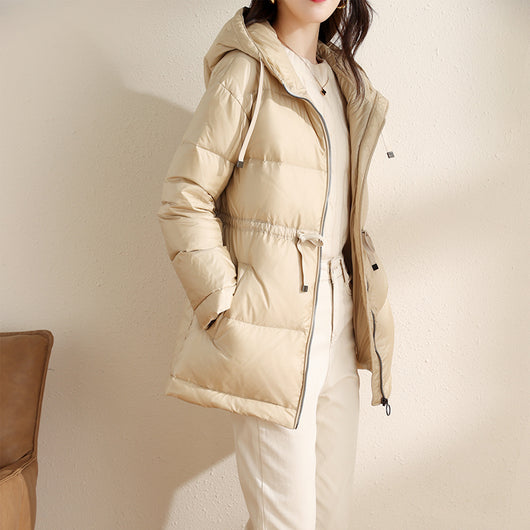 Chaqueta Acolchada Brillante con Capucha para Mujer - Corte Midi Cálido - Image 3